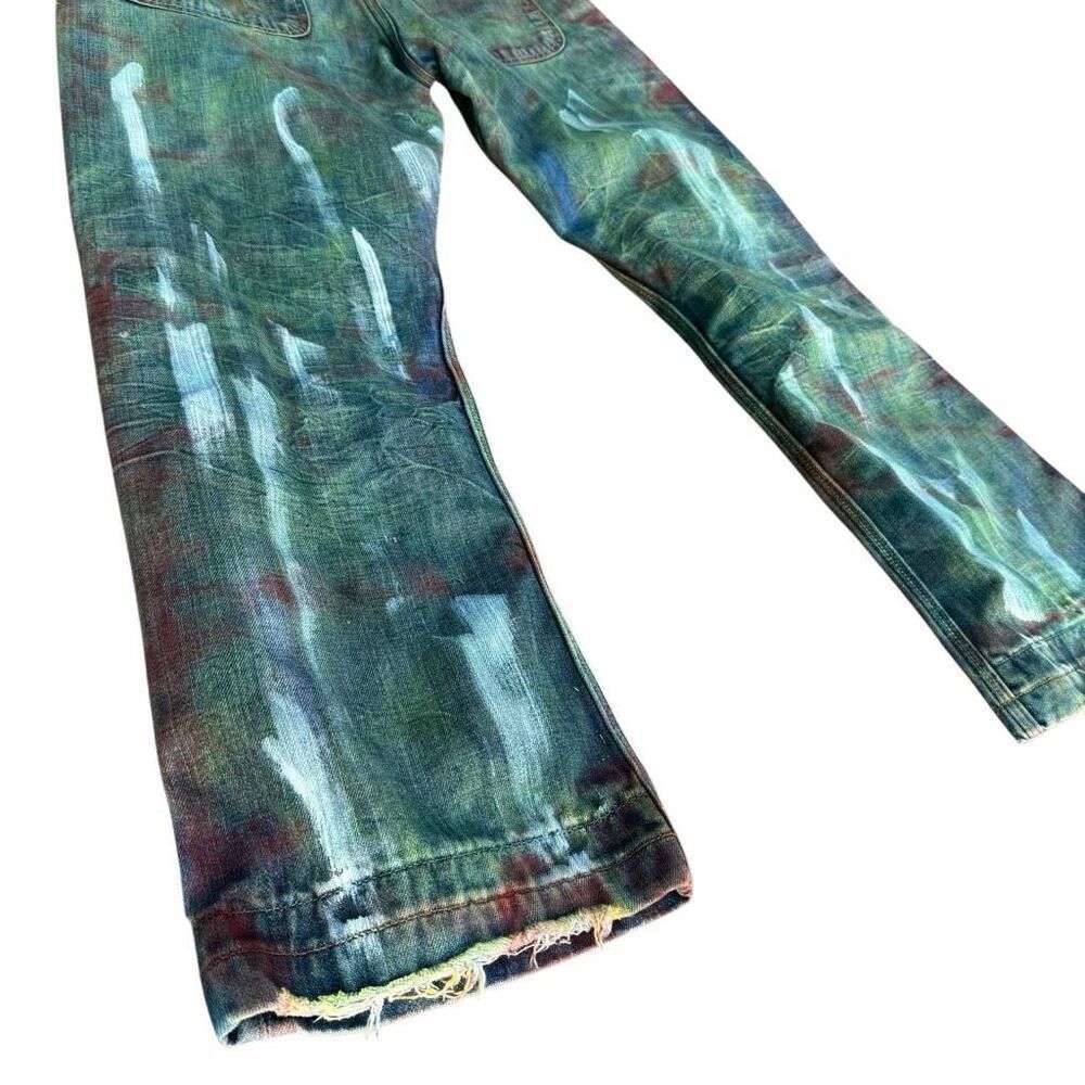 Vintage GAP Y2K Painted Hand-Dyed Distressed Jeans 33” - Picture 7 of 11